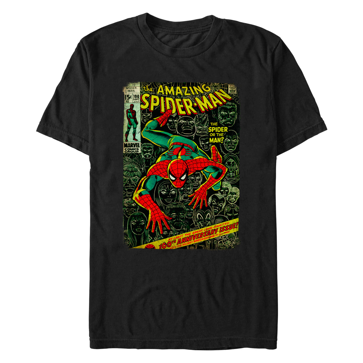 Men's Marvel Spidey Front Cover T-Shirt
