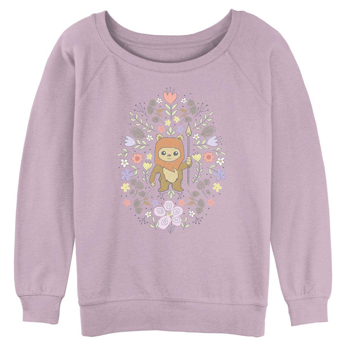 Junior's Star Wars Ewok Flower Spring Raglan Pullover