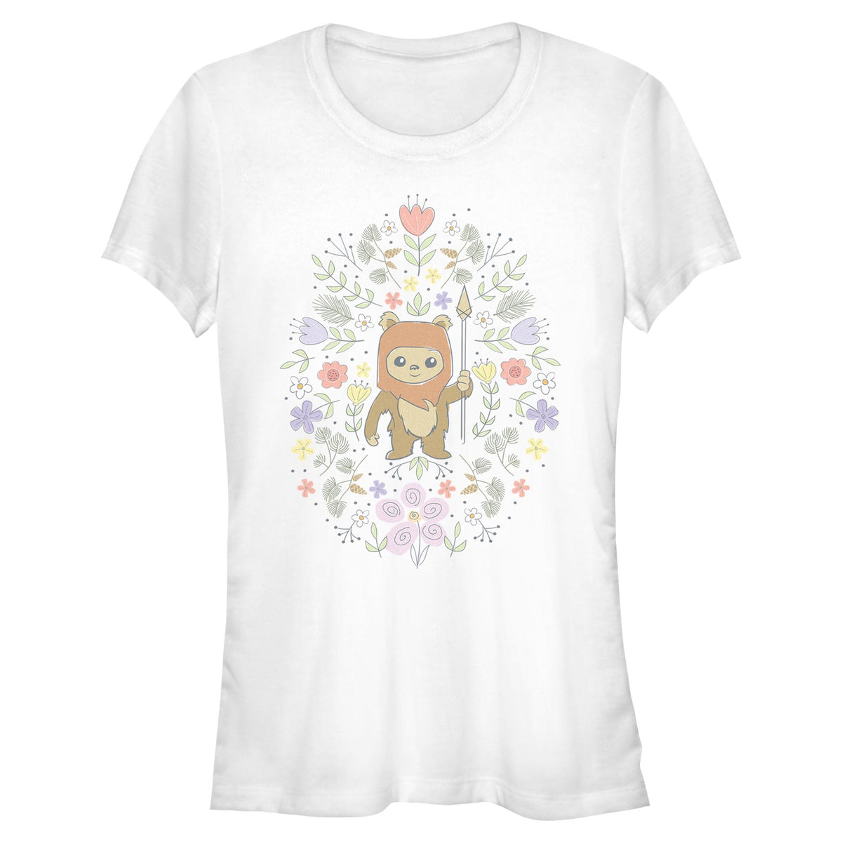 Junior's Star Wars Ewok Flower Spring T-Shirt